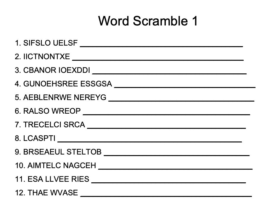 Blog-Climate Wise Word Scramble 1